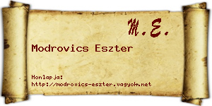 Modrovics Eszter névjegykártya